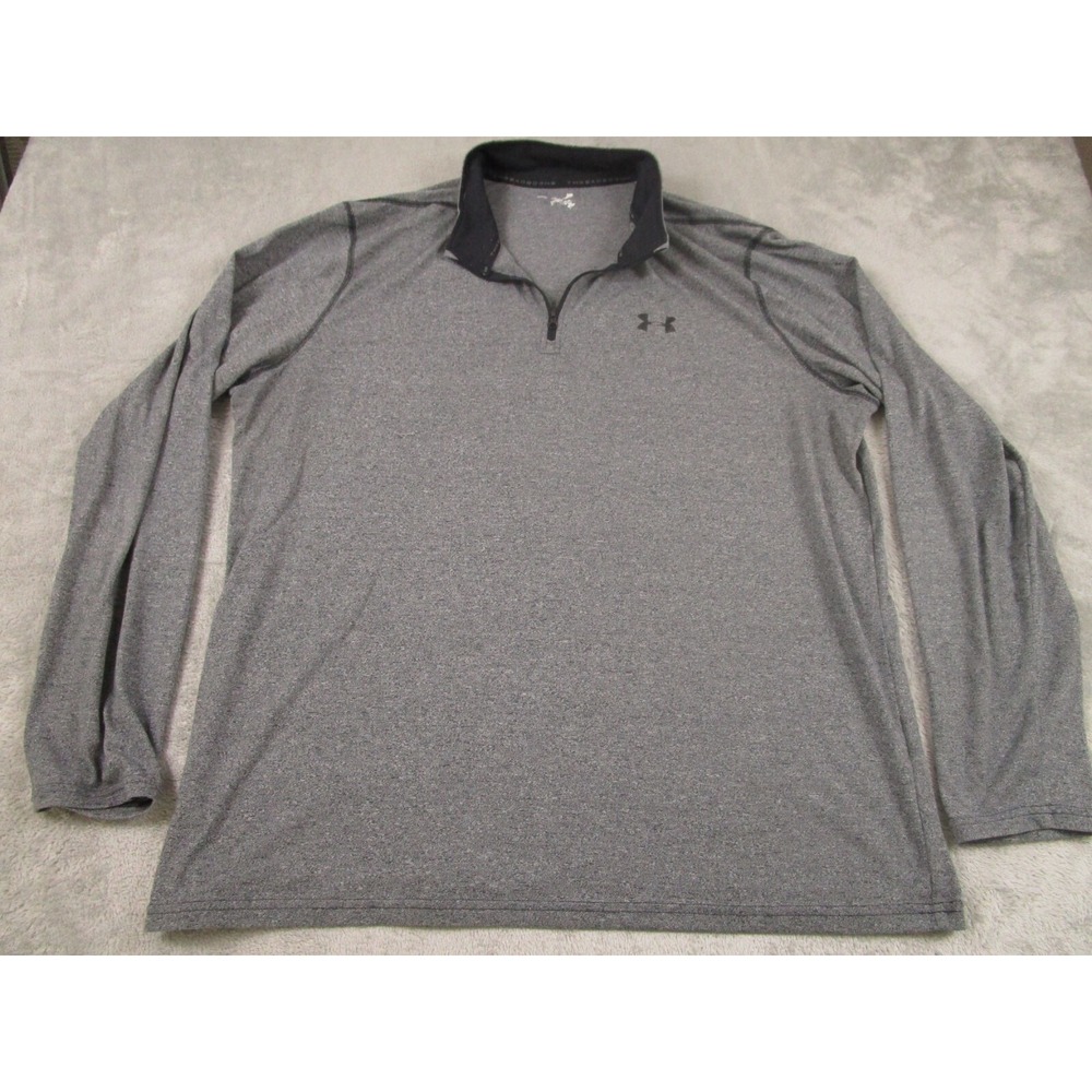 Under Armour Sweater Mens XXL Gray Pullover Loose Fit Lightweight 1/4 Zip